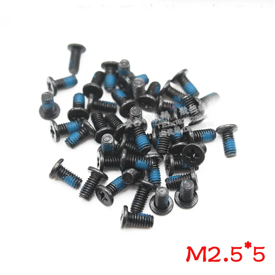 

100Pcs M2.5*5mm Small Flat Philips Screws For Laptops Tamper-resistant Screw Notebook Computers Carbon Black Nickel Plating