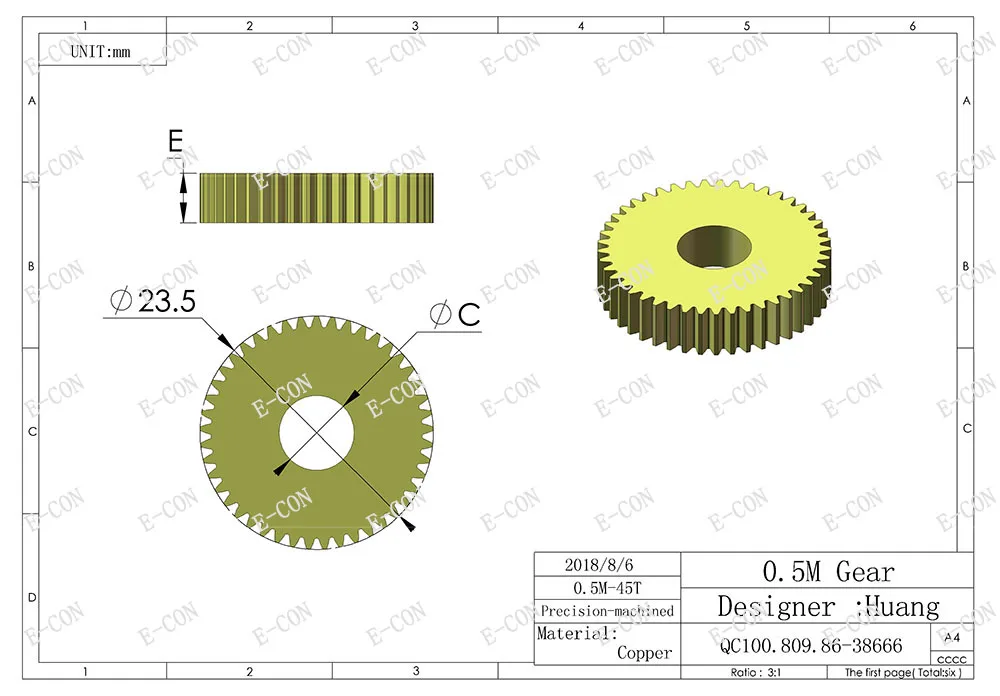 1pcs 0.5 Module 45 Teeth 3mm/3.17mm/4mm/5mm/6mm/6.35mm/7mm/8mm/9mm/10mm/12mm Bore Hole Width 5mm New Metal Spur Gear