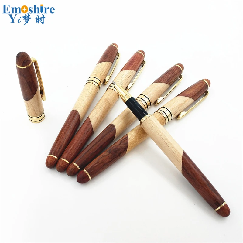 Emoshire Factory direct flower pear mahogany wood signature pen red wood pen Yiwu stationery wholesale custom (7)