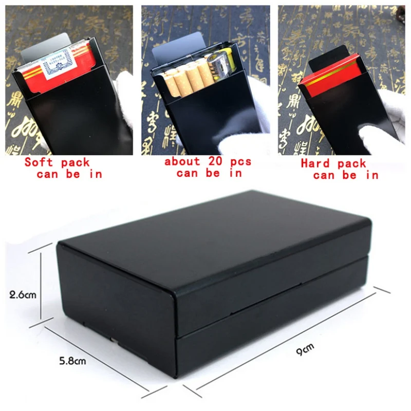 Тип личности печатных портсигар алюминиевый сплав металлический кейс держатель носитель контейнер для 20 сигарет