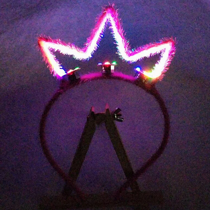 Christmas Toys Crown Led Headband Hair Light FlashingLight Up Toys Hair Accessories Royal Princess Hairband Led Party Supplies  (6)
