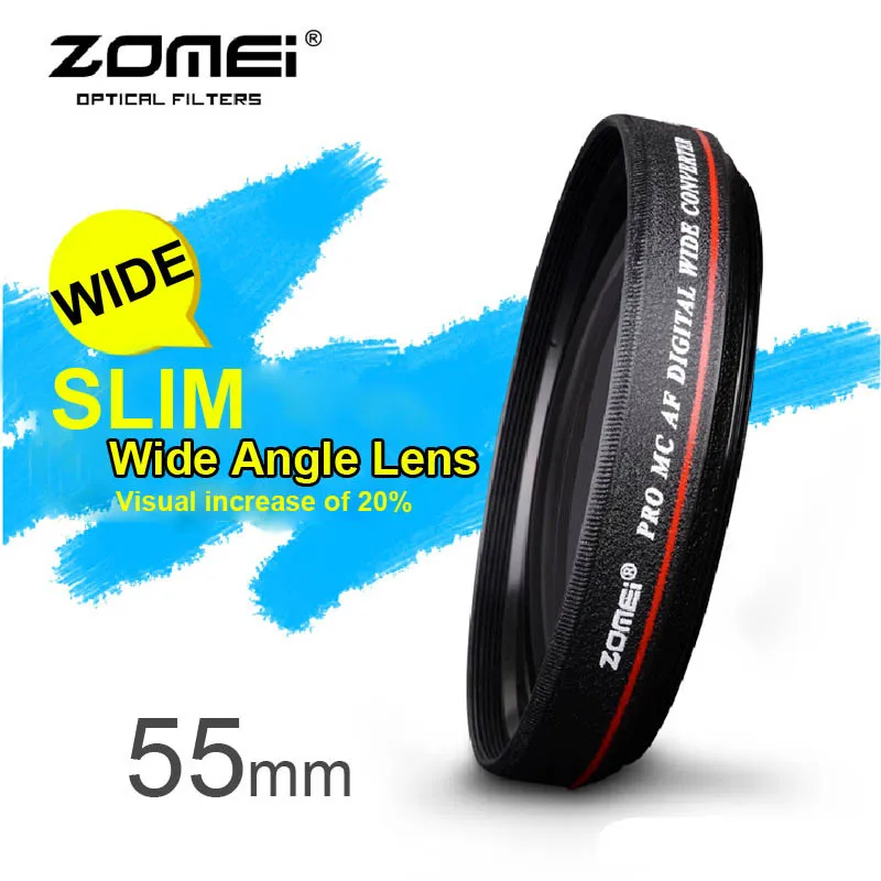 ZOMEI 55 MM 0.45X Wide Angle Filter Lens Multi-Coated AGC Optical Glass MC AF Converter for Digital SLR Camera | Электроника