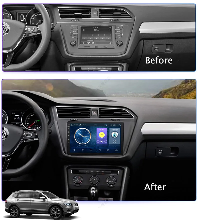 Discount 10.1 inch android 8.1full touch for tiguan L 2017-2018 car dvd multimedia gps navigation system 3