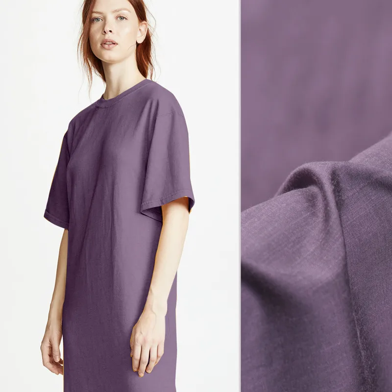 Фиолетовая крашеная шелковая льняная ткань 141 см шириной 37 мм микро-Блеск Бамбуковый Скелет сплошной шелк цвета ткань мода оптом удобные