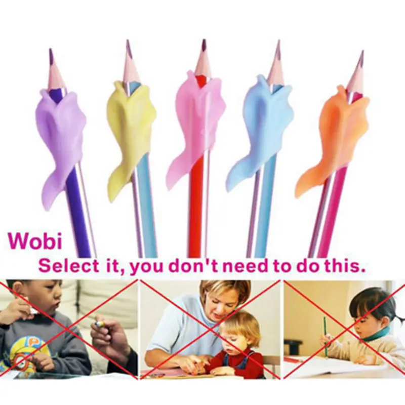

New pencil child orthosis holding pen dolphin silicone shape writing corrector Learning aids Correct writing W0066
