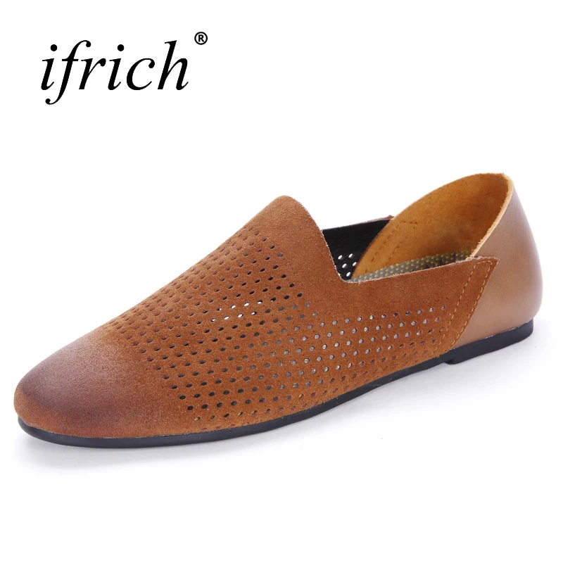 

Men Luxury Brand Fashion Leather Shoes Comfortable Mesh Male Pig Suede Loafers Slip on Man Leather Casual Footwear