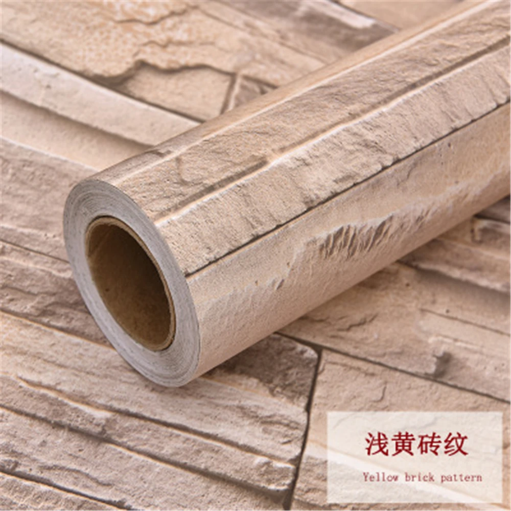 PVC Home Decor Vintage Kitchen Brick Pattern Wall Stickers Wallpaper Film Refurbished Wardrobe Cupboard Door Desktop Furniture