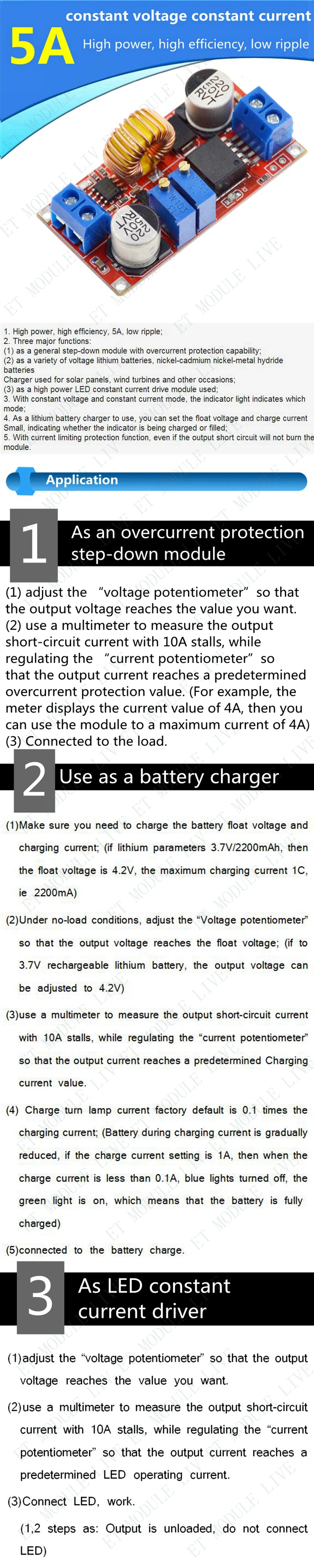 5A DC В DC CC CV литиевая батарея понижающая зарядная плата светодиодный преобразователь питания литиевое зарядное устройство понижающий модуль