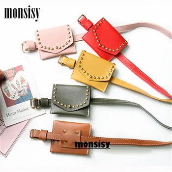 

Monsisy Unisex Rivet Waist Bag for Girls Boys Belt Pack Children Waist Pack Retro Baby Coin Purse Kids Fanny Pouch Belt Bag