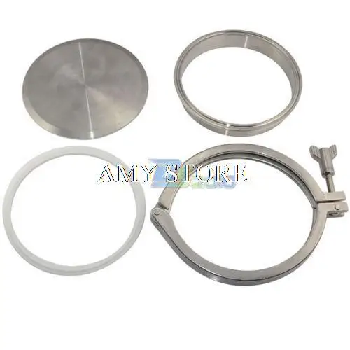8 &quotТорцевая крышка + 8&quot сварной ободок &quotтройной зажим PTFE прокладка санитарно
