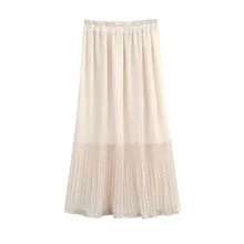 Летняя популярная шифоновая юбка для женщин тонкая плиссированная юбка супер огонь юбка Феи свежая длинная юбка