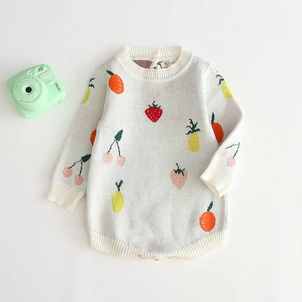 Ceny Wspinaczka kombinezon garnitur dla niemowląt czapka z dzianiny koszula pajacyki dziewczyny dziecko czystej bawełny noworodka podwójne żakardowe powiązania