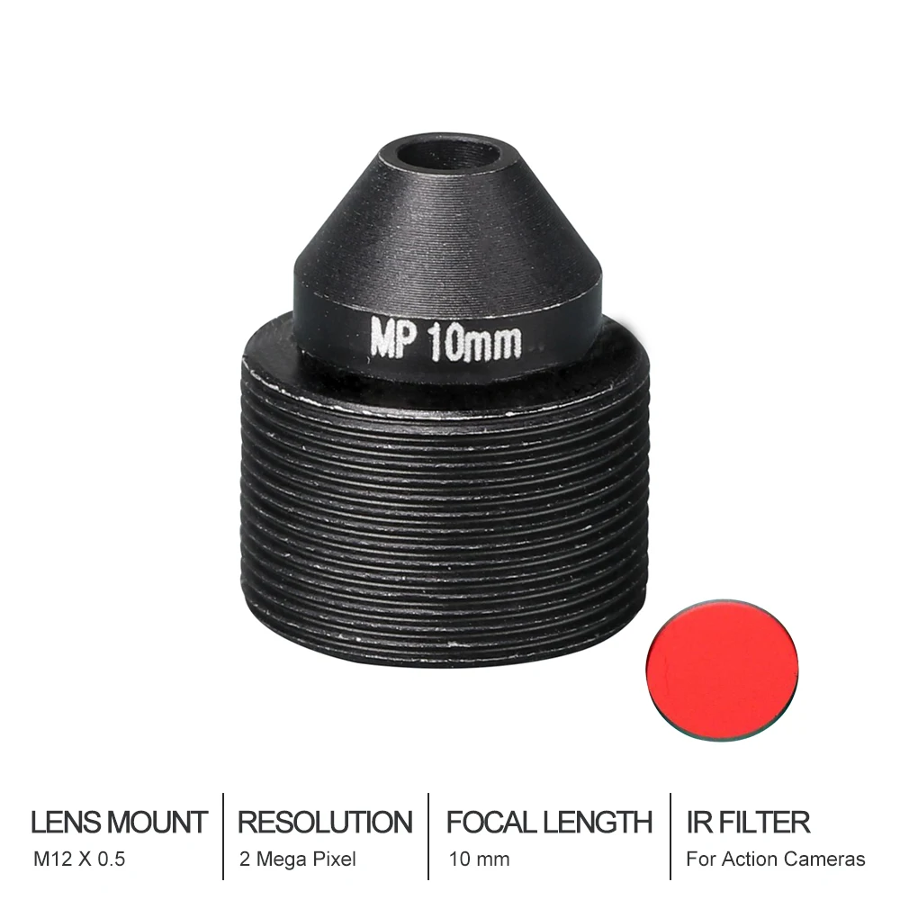 

Witrue HD 2.0MP 10mm Sports Camera Lens with IR Filter Action Camera Lens M12 mount Image Format 1" F1.6