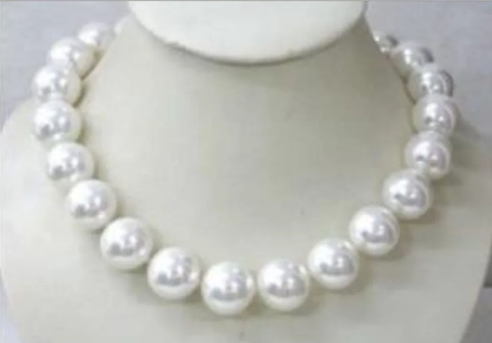 

Hot selling free shipping*****Gorgeous 18mm AAA white shell pearl necklace 18