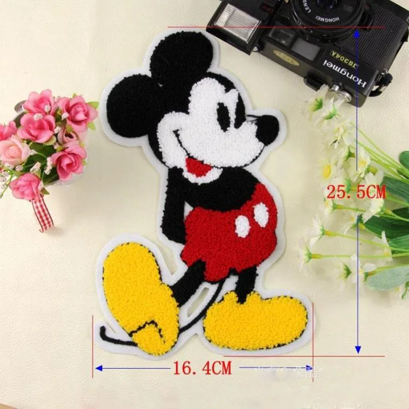

Embroidered sew-on big Patches Clothes Sewing DIY baby Motif Applique Sticker handmade patch Cartoon decoration Minnie Mickey