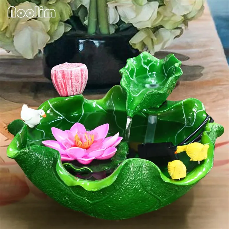 Настольный фонтан Lotus фэн шуй с поворотом увлажнитель бонсай для дома | Статуэтки и миниатюры -33059579065