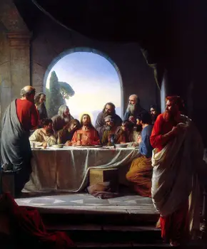 

The Last Supper - Jesus Christ with Christians #100% hand painted #Oil painting on Canvas #free shipping