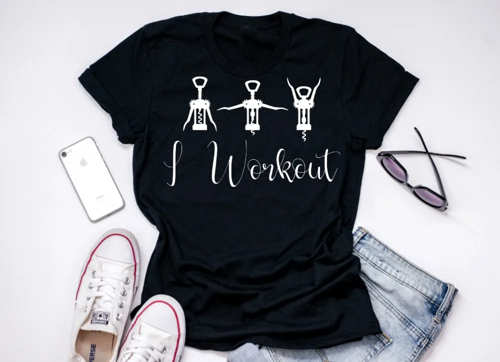 Футболка I WORK OUT женская с графическим принтом модный винтажный Топ в стиле гранж