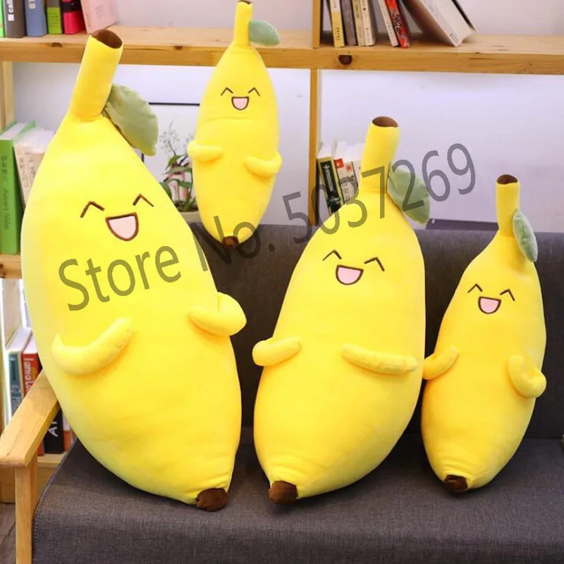 

Giant Soft Banana Plush Pillow Cute Expression Fruit Banana Pillow Long Sleeping Pillow Plush Toy Doll Girl Birthday Gift