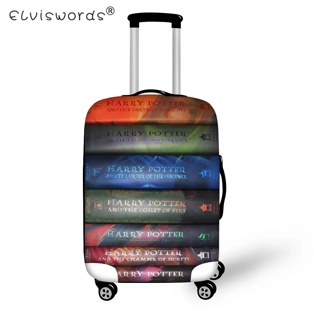 ELVISWORDS Harry Potter Book Print Luggage Cover Dustproof Suitcase Bags New Luggage ID Name Tags Customized Travel Accessories