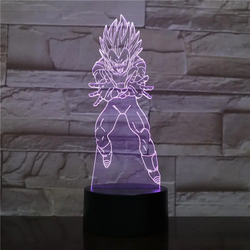 Фигурка "Dragon Ball" атмосферная настольная лампа Lampara Супер Saiyan Goku Usb 3d светодиодный ночник прикроватный сенсорный Сенсор освещение лампа - Испускаемый цвет: 8