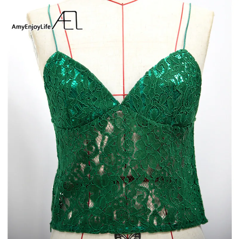 Кроп топ AEL женский кружевной с наплечным ремнем 2018|vest top|lace camisoleshort vest |