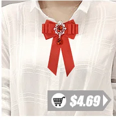 i-Remiel Camisas Mujer Rhinestone Ribbon Bow Tie Brooch Female Wedding Dress Woman Clothing Fashionable Shirt Collar Accessories