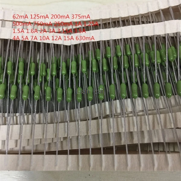 62mA 1A 2A 125 V 2,4*7mm 0251 осевой зеленый плавкий предохранитель Быстрый плавкий предохранитель PICO сопротивление предохранитель для LITTELFUSE 0251.062NRT1L x 100 шт