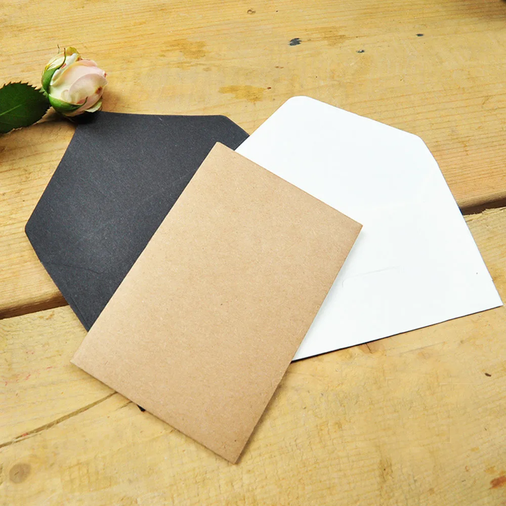 

20 pcs/pack Black White Craft Paper Envelopes Vintage European Style Envelope For Card Scrapbooking Gift