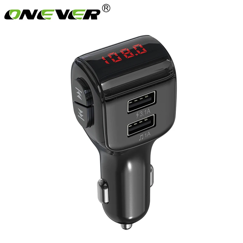 

Onever FM Transmitter Bluetooth Car Modulator Wireless Dual USB Port MP3 Player U Disk Kit Charger Adapter Mini Car Accessories