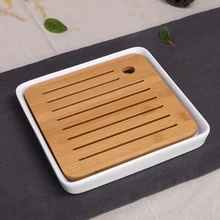 Keramik Bambus tee-tablett Entwässerung wasserspeicher Kung Fu Tee set zimmer Bord tabelle Chinesische tee Zimmer zeremonie werkzeuge Tee Set