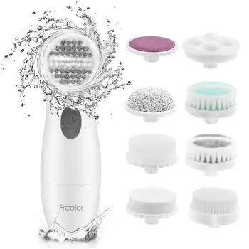 

8 in 1 Electric Facial Cleaning Brush Skin Care Electric Beauty Device Spa Brush Skin Care Massage (White)