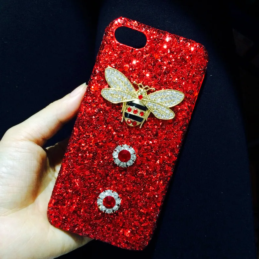 

Hard Bling Bee Cover for Iphone X XR XS MAX 8 7 6 Plus 5S Samsung Galaxy S9 S8 Plus Note 8 9 Case Diamond Cover Phone Protector