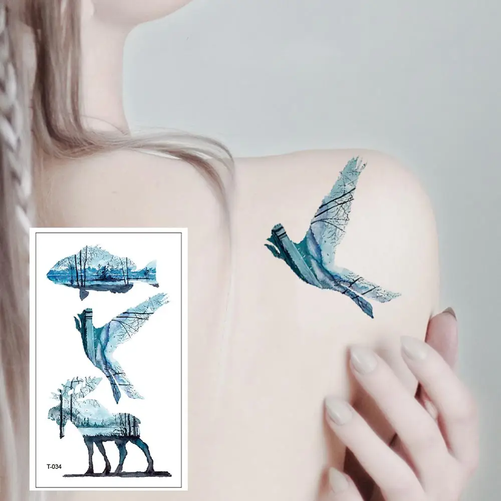 

T-034 Waterproof Temporary Tattoo Sticker for Adults Kids Body Art Women New Design Water Transfer Fake Tatoo