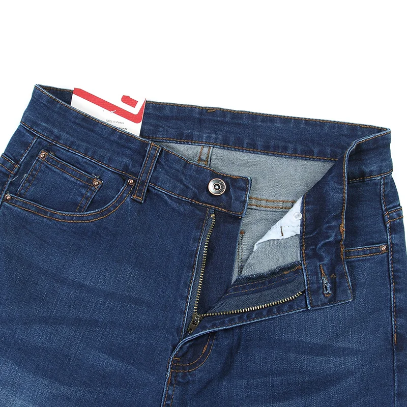 New Men's Autumn and Winter Boot Cut Jeans Male High Waist Casual Business Denim Pants flares Thick Trousers 26-38 5