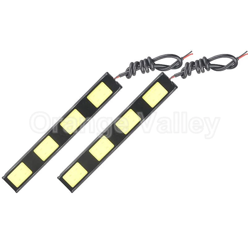 

2pcs Waterproof 4 LED COB Chips Car Auto lighting Source Daytime Running lights DRL Driving Fog Lamp Bulb D C12V