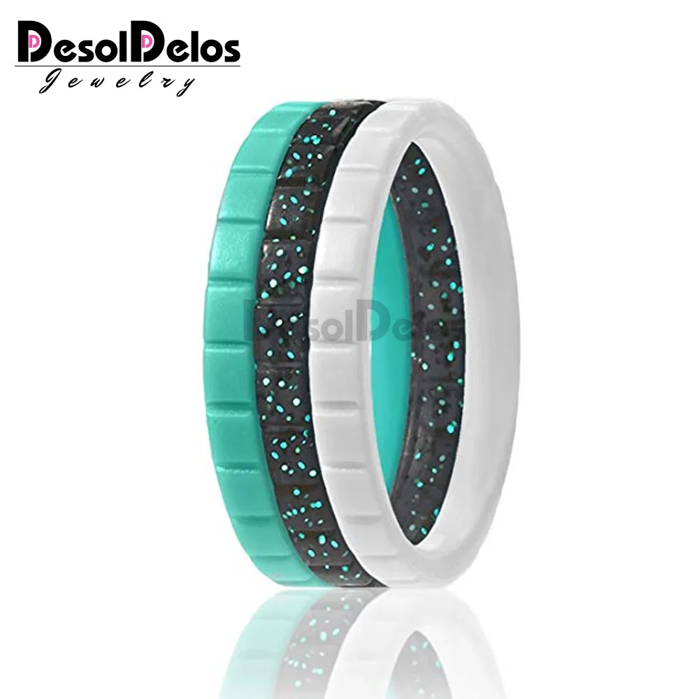 

Fashion 3mm Hypoallergenic Crossfit Flexible Silicone Ring Food Grade FDA Silicone Finger Ring For Women Wedding Rings 10pcs/Set