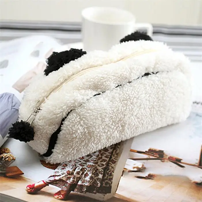 1 шт. мягкая плюшевая косметичка в форме милой мультяшной кошки панды, косметичка, чехол для карандашей, Органайзер