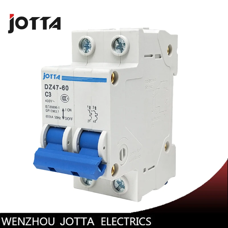 

C45N 2 pole 3A 400V~ C type mini circuit breaker mcb