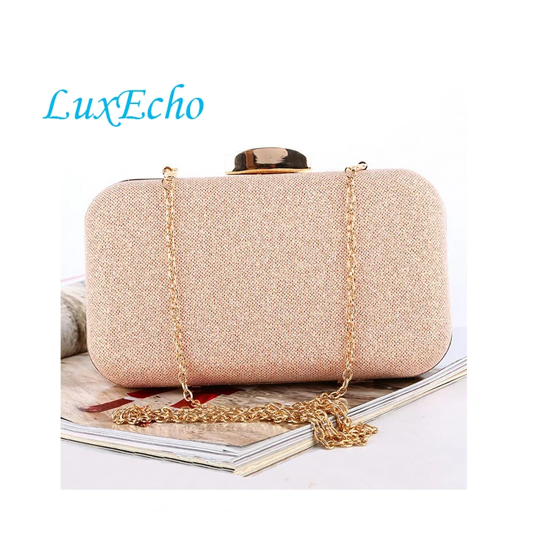 Fashion Rose Gold Women Wedding Handbags Bridal Golden Clutches New Evening Shoulder Bag Bride