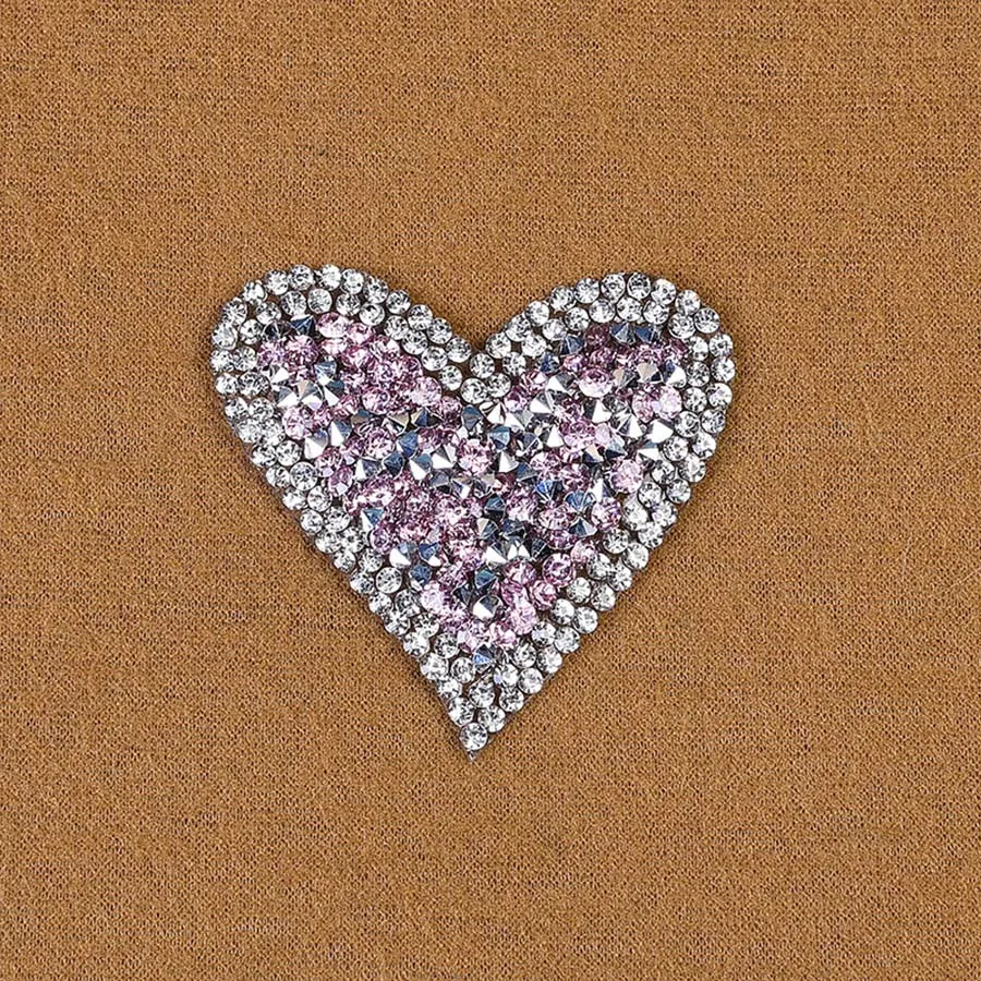 8 Colors Heart Patch Clothes With Rhinestone Washable Patch For Hats Diy Garment Apparel Accessories Patches Bag Sticker01 (7)