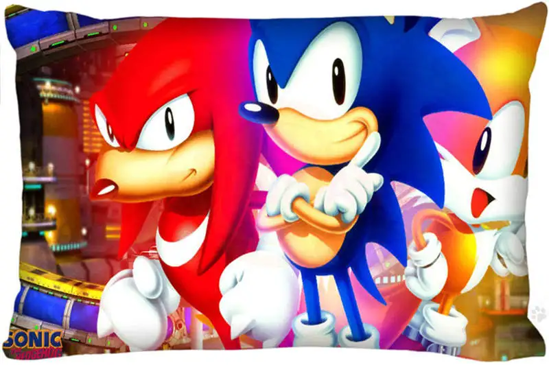 

Custom Sonic Rectangle Pillow Cover Size 45x35cm (one side) Print Custom Zipper Polyester Cotton Pillowcase more size