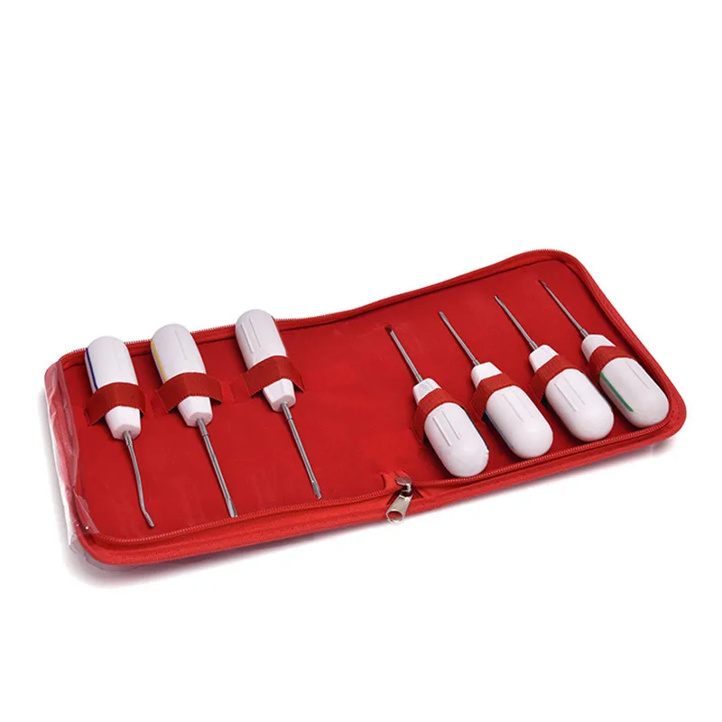 Alta Qualidade Curvado Raiz Elevador Odontologia Dentista Instrumento Dental Dentes Branqueamento Equipamentos Aço Inoxidável 7pc 4 High Quality Beleza e saúde