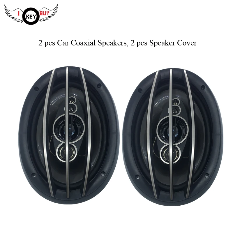 

I Key Buy 6x9 inch 1200W 4 Ohm Coaxial Car Loud Speakers Full Range Black Audio Speakers Stereo Horn Speaker