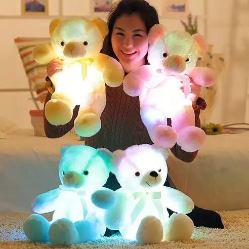 

50cm Creative Light Up LED Teddy Bear Stuffed Animals Plush Toy Colorful Glowing Teddy Bear Christmas Gift for Kids