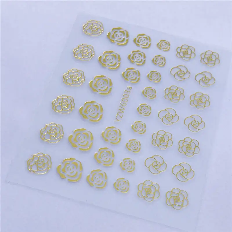 LCJ блестящие 3D золотые наклейки для ногтей, золотые блестки, клеящиеся цветы, лоза для маникюра, смешанные наклейки для ногтей - Цвет: YZW6003a