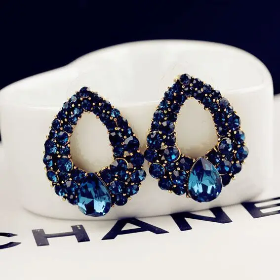 

Ravishing Round Cut Pink/purple/white/blue/black/red Crystal Flower Hot Girls Drop Dangle Silver Plated Earrings on Sale E219
