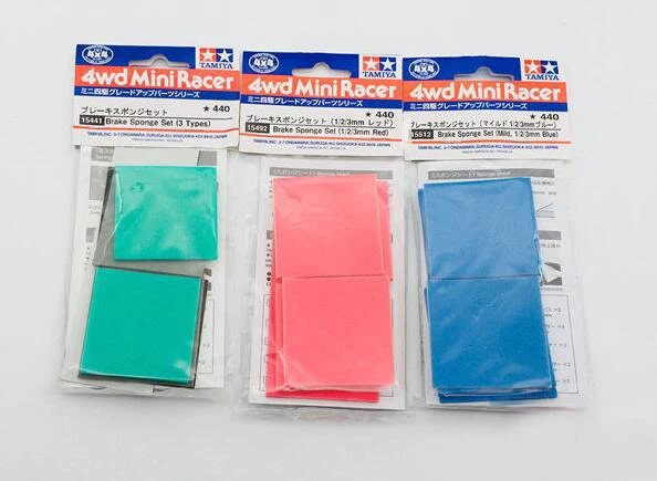 

1 Bag Brake Sponge Set 1/2/3mm Red/Blue 15492/15512 Spare Parts For Tamiya Mini 4WD Racing Car Model