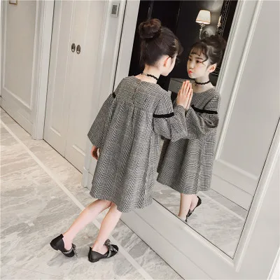 

kids dresses for girls costume princess 2019 long sleeve spring clothing Classic Plaid Girls dress
