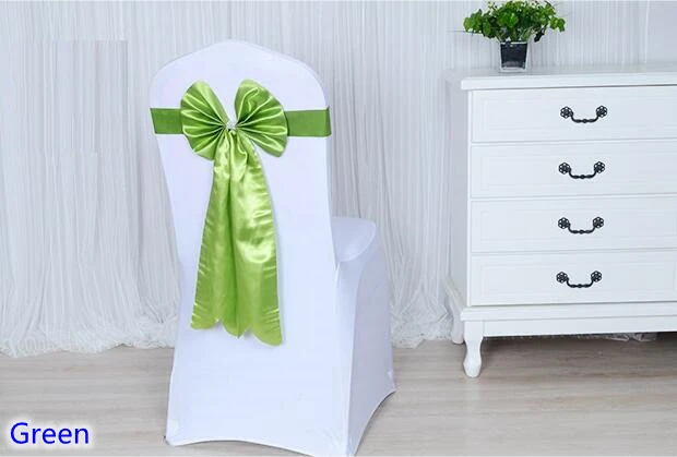 Серебряный цвет стул створки длинный хвост бабочка стиль свадебное украшение для стульев роскошный стул галстук-бабочка лайкра спандекс створки